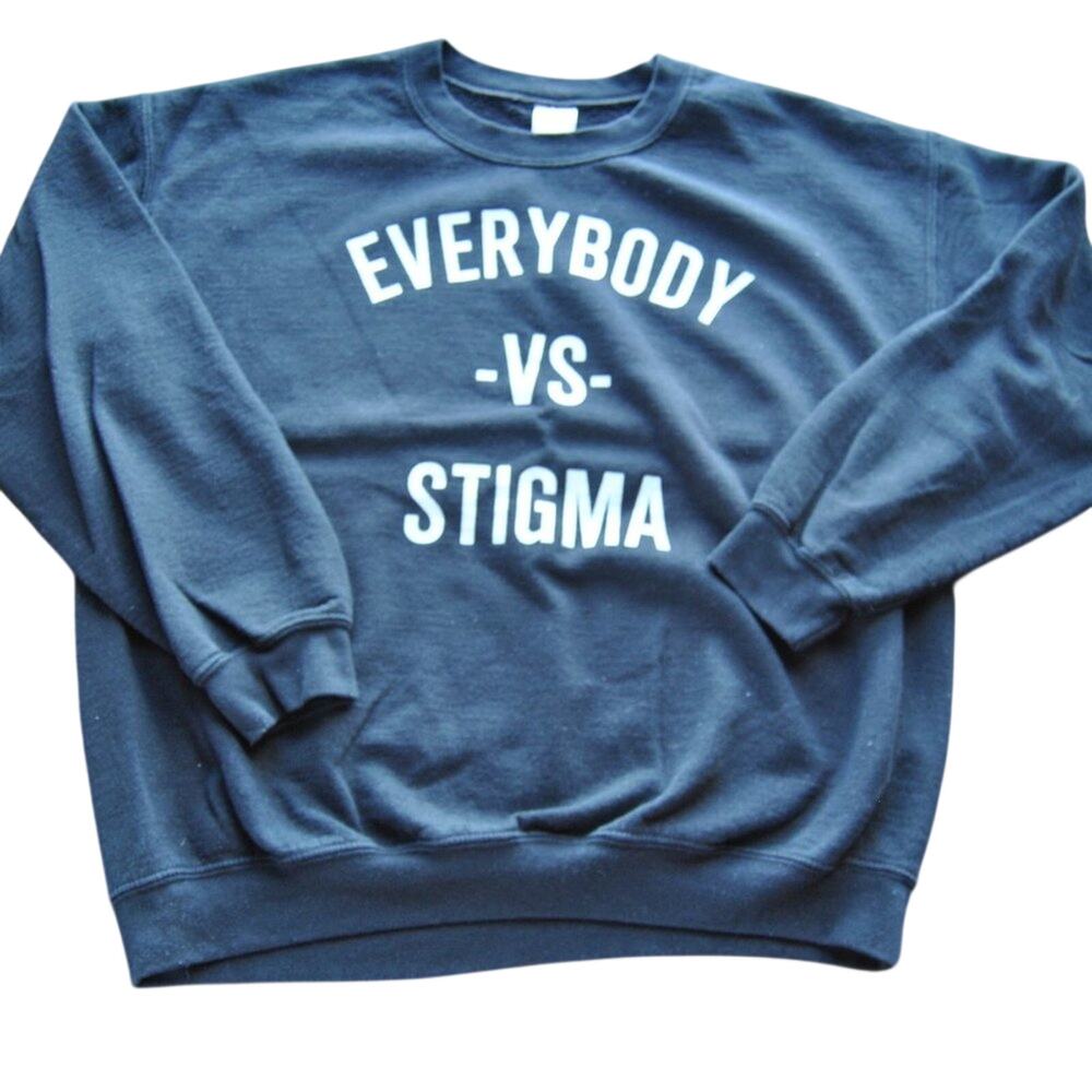 Everybody vs. Stigma Black & White Crewneck Sweater Large